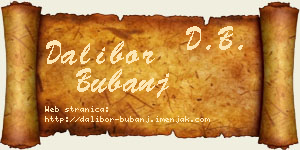 Dalibor Bubanj vizit kartica